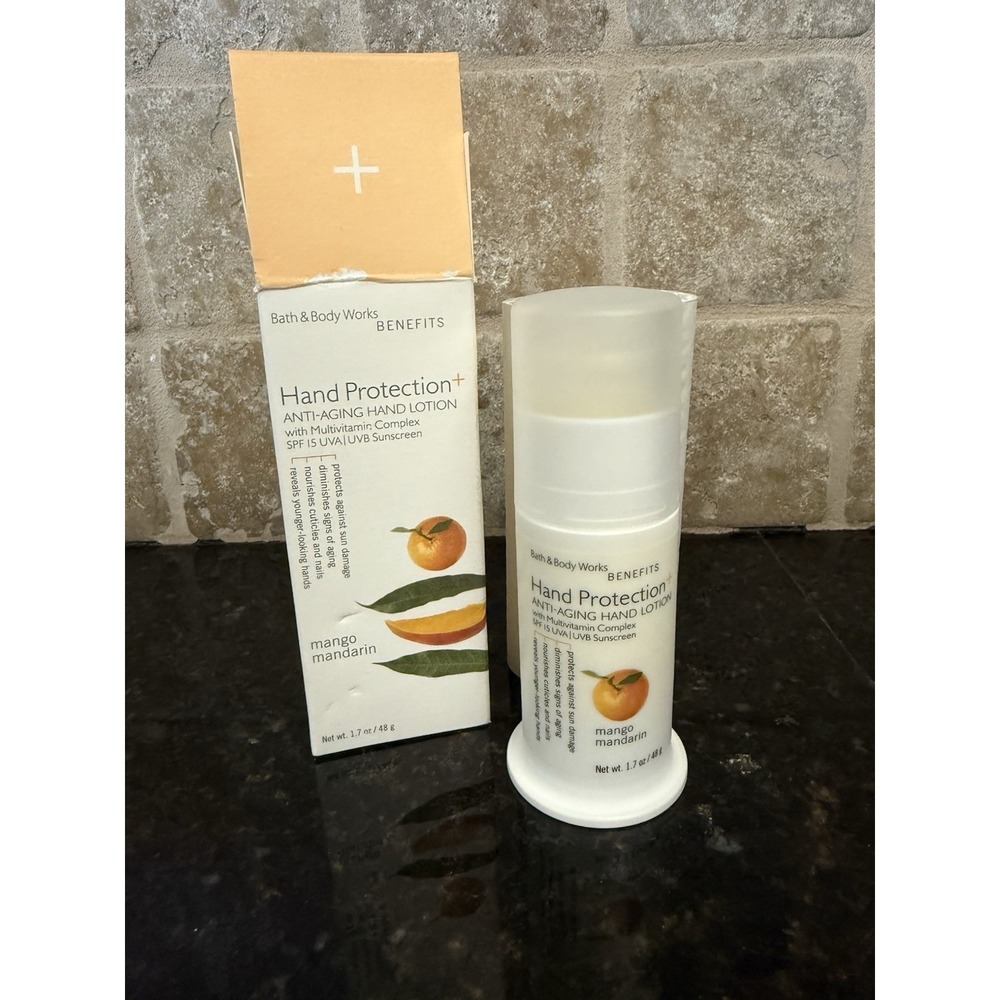 NIB Bath & Body Works Mango Mandarin Anti-Aging Hand Protection Plus 1.7 oz RARE